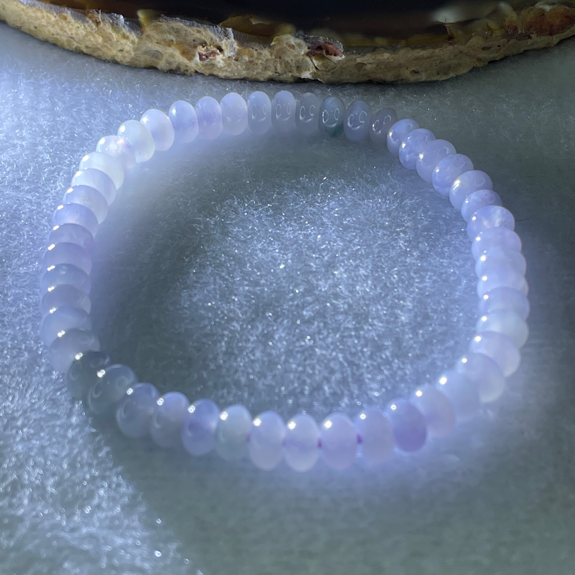 Natural Type A Lavender Jadeite Donut Beads Bracelet 11.49g 15.5cm 6.0mm 49 Pcs - Huangs Jadeite and Jewelry Pte Ltd