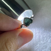 Natural-Blueish-Green-Tourmaline-Heart-Shape-in-S925-Sliver-Ring-1.60g-5.2-by-5.5-by-2.0mm-(Adjustable-Size)