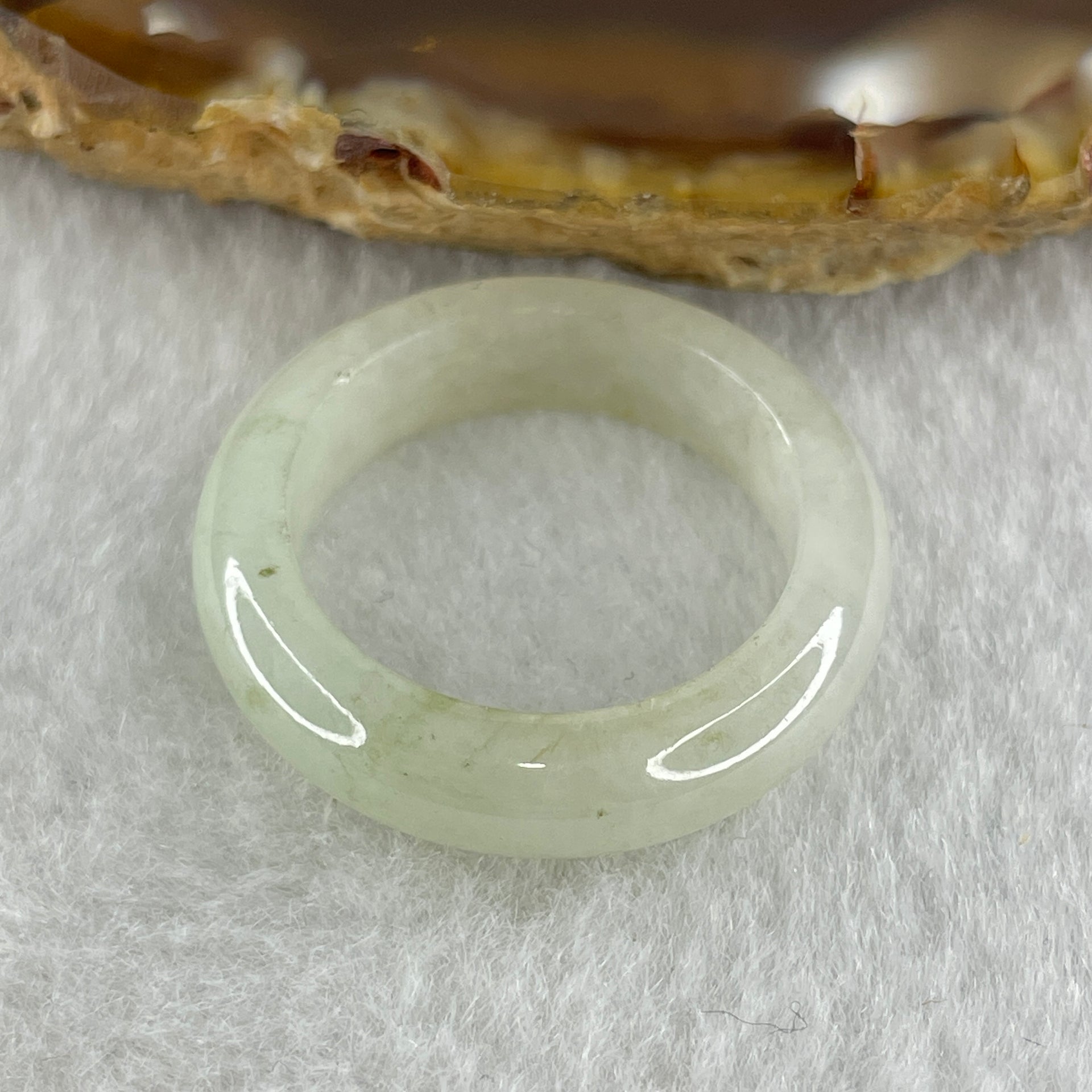 Type A Natural White to Faint Green Jadeite Ring 3.90g5.7 by 3.7mm US 8.1 HK 17.9 (Very Very Slight Internal Line) - Huangs Jadeite and Jewelry Pte Ltd