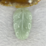 Type A Light Green Jadeite Leaf for Overnight Success 一夜发财 9.56g 37.7 by 22.5 by 5.8mm - Huangs Jadeite and Jewelry Pte Ltd