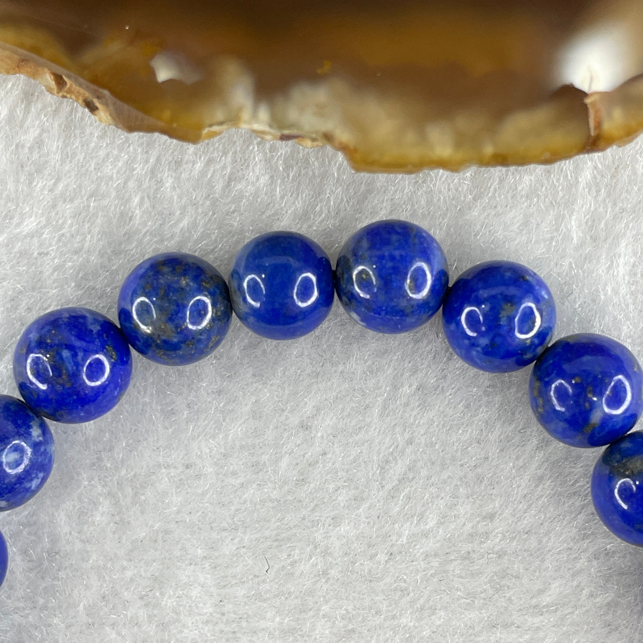 Natural Blue Lapis Lazuli Beads Bracelet 17.02g 15.5cm 7.8mm 24Beads
