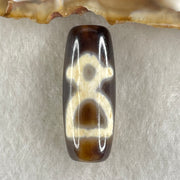 Natural Powerful Tibetan Old Oily Agate Double Cai Shen Dzi Bead Heavenly Master (Tian Zhu) 双财神长天珠 5.72g 28.7 by 11.1mm - Huangs Jadeite and Jewelry Pte Ltd