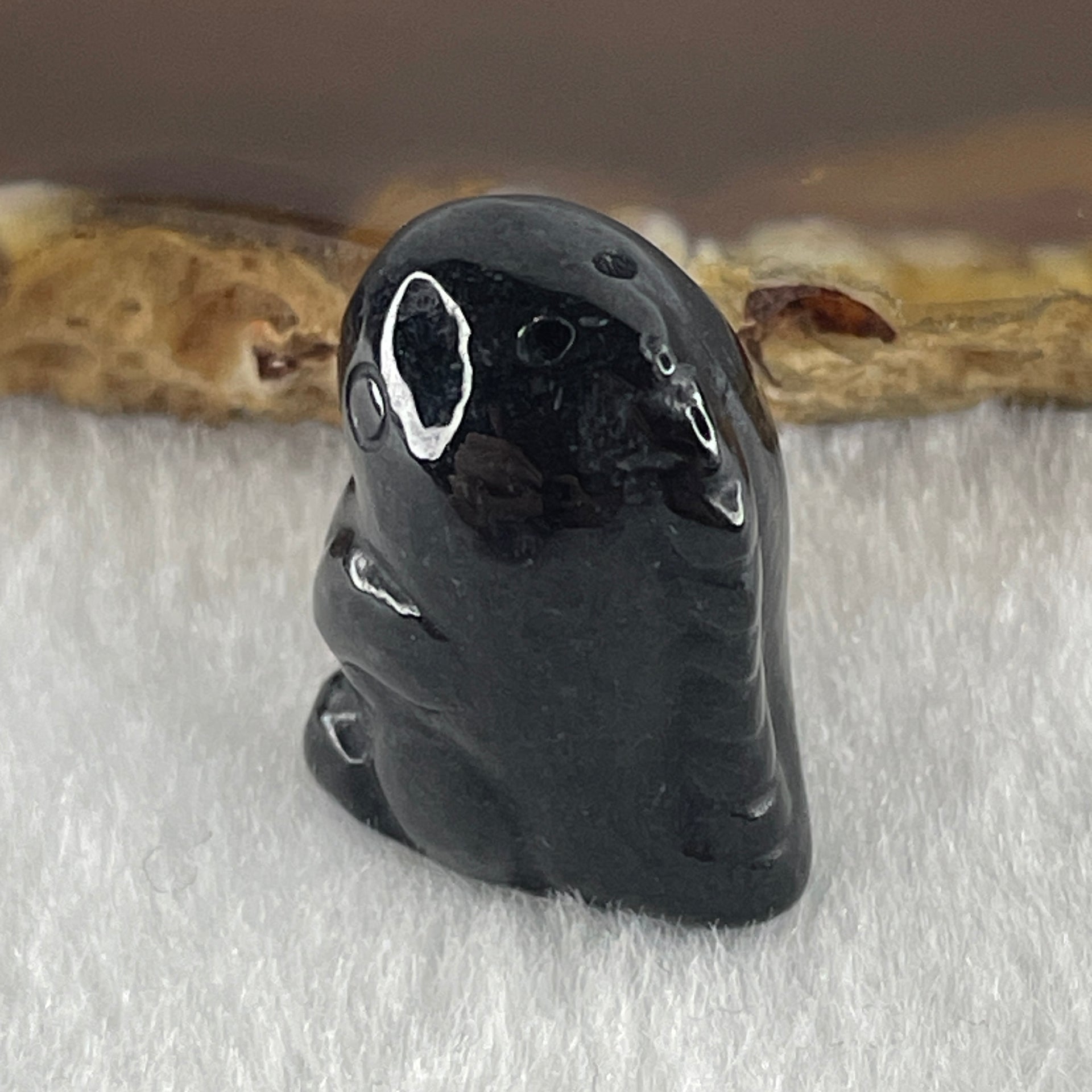Type A Opaque Black Omphacite Dinosaurs Pendant Charm 9.41g 21.3 by 14.7 by 16.2mm - Huangs Jadeite and Jewelry Pte Ltd