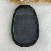 Type A Opaque to Partial Translucent Black Omphacite Jadeite Horse Pendant 26.34g 60.1 by 40.3 by 8.0mm - Huangs Jadeite and Jewelry Pte Ltd