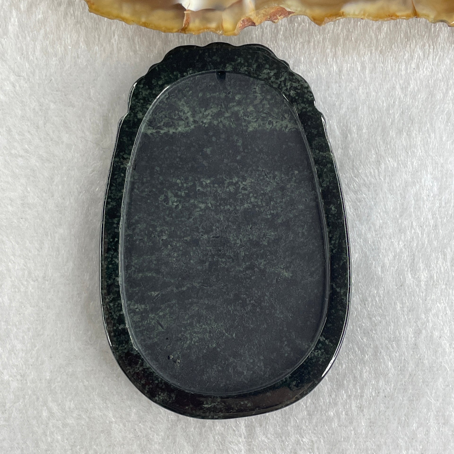 Type A Opaque to Partial Translucent Black Omphacite Jadeite Horse Pendant 26.34g 60.1 by 40.3 by 8.0mm - Huangs Jadeite and Jewelry Pte Ltd