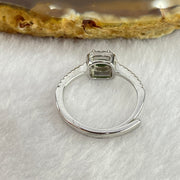 Natural Icy Jadeite with Crystals In S925 Sliver Ring (Adjustable Size) 2.22g 4.6 by 3.0mm - Huangs Jadeite and Jewelry Pte Ltd