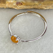 Type A Red Cabochon Jadeite in S925 Sliver Ring (Adjustable Size) 0.80g 4.3 by 1.5mm - Huangs Jadeite and Jewelry Pte Ltd