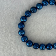 Natural Meteorite Blue Color Beads Bracelet 88.65g 17.5cm 10.3mm 20 Beads - Huangs Jadeite and Jewelry Pte Ltd