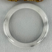 Type A Faint Lavender Green to White with Grey Wuji Patches Jadeite Bangle Internal Diameter 58.2mm 70.55g 14.0 by 9.3mm (Very Slight Internal Lines) - Huangs Jadeite and Jewelry Pte Ltd