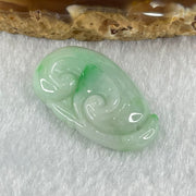 Type A Faint Green Lavender with Spicy Green Patches Jadeite Ruyi Pendant 5.86g 29.2 by 17.4 by 6.5mm - Huangs Jadeite and Jewelry Pte Ltd