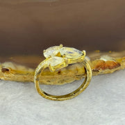 Natural Moonstone In S925 Sliver Ring in Gold Color 2.34g 8.5 by 4.8 by 3.1mm US6 HK13 - Huangs Jadeite and Jewelry Pte Ltd