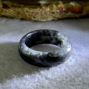 Type A Black Wuji Jadeite Ring 4.21g 7.4 by 3.6mm US8 HK17.75 - Huangs Jadeite and Jewelry Pte Ltd