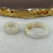 Type A Lavender with Brown and Green Patches Jadeite Ring 6.8 by 3.4mm with Mini Donut Ping An Kou 7.9mm by 4.2mm Total 7.13g US8.25 HK18.5 - Huangs Jadeite and Jewelry Pte Ltd