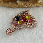Natural Tourmaline Crystal Heart Shape with Charm Pendant in S925 Sliver 3.83g 5.2 by 4.0 by 1.8mm - Huangs Jadeite and Jewelry Pte Ltd