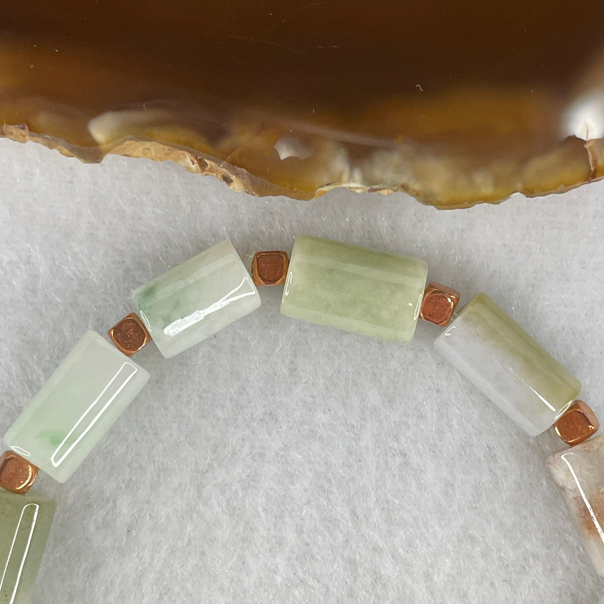 Natural Type A Light Green & Yellowish Green Jadeite Lulutong Beads Bracelet | 16cm with 12 Beads 8.0mm (18.80g | Heart & Solar Plexus Chakra Harmony, Obstacle-Clearing Fortune & Golden Wealth Flow Shield)