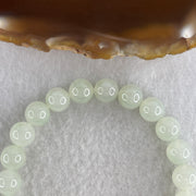 Natural Type A Jelly Light Green Jadeite Beads Bracelet | (24.96g | 20cm | 8.1mm x 24 Beads | Heart Chakra Radiance, "Ping An" Smooth Luck & Feng Shui Prosperity Catalyst) - Huangs Jadeite and Jewelry Pte Ltd