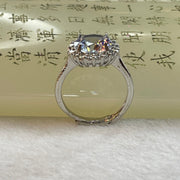 Moissanite with Crystals in Sliver Colour Ring 4.19g 10.0 by 6.0mm - Huangs Jadeite and Jewelry Pte Ltd