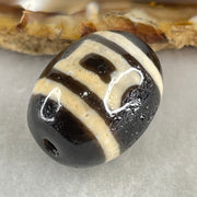 Natural Powerful Tibetan Old Oily Agate Sky Door Serenity 1 Eye Dzi Bead Heavenly Master (Tian Zhu) 一眼天诛 7.89g 20.6 by 16.4mm - Huangs Jadeite and Jewelry Pte Ltd