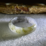 Type A Icy Wuji Black Grey with Yellow Jadeite Ring 3.21g 5.8 by 3.2mm US9.2 HK20.5 (Very Slight Internal Fine Line) - Huangs Jadeite and Jewelry Pte Ltd