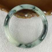 Certified Type A Natural Jelly Light Green with Dark Green Piao Hua Jadeite Bangle 65.93g Inner Diameter 58.6mm 14.9 by 8.0mm (Very Very Slight Internal Line) - Huangs Jadeite and Jewelry Pte Ltd