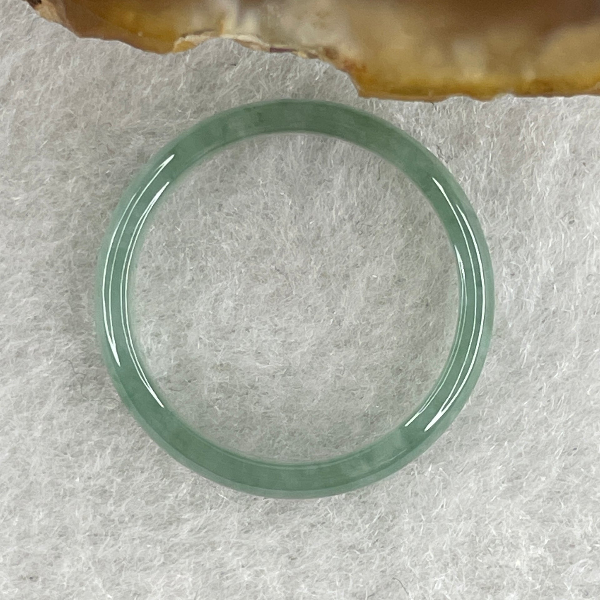 Certified Natural Type A Semi Icy Green Jadeite Ring 1.27g 3.7 by 2.1mm US 7.5 HK 16.5 (Perfect) - Huangs Jadeite and Jewelry Pte Ltd