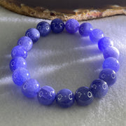 Good Grade Natural Blue Tanzanite Beads Bracelet 39.68g 16.5cm 10.8mm 19 Beads - Huangs Jadeite and Jewelry Pte Ltd