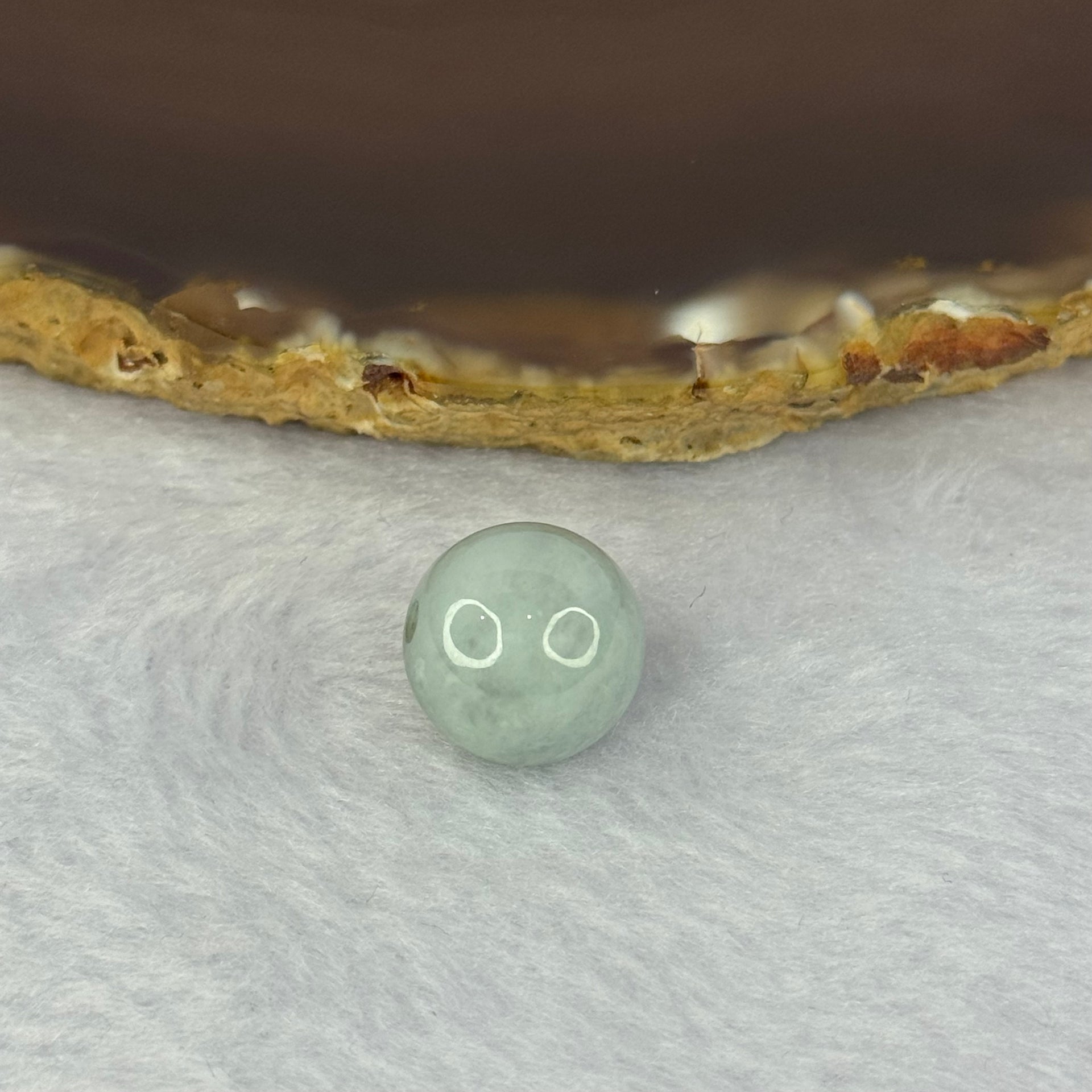 Type A Lavender with Sky Blue and Yellowish Green Patches Jadeite Bead for Bracelet/Necklace/Earrings/Ring 4.04g 13.4mm - Huangs Jadeite and Jewelry Pte Ltd
