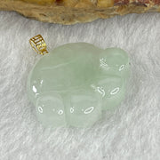 Natural Type A Light Green Jadeite Paw Pendant in 18K Yellow Gold Clasp 2.27g 18.3 by 14.8 by 4.0mm - Huangs Jadeite and Jewelry Pte Ltd