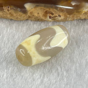 Natural Powerful Tibetan Old Oily Agate Tiger Tooth Daluo Dzi Bead Heavenly Master (Tian Zhu) 虎呀天诛 3.10g 19.9 by 10.3mm - Huangs Jadeite and Jewelry Pte Ltd
