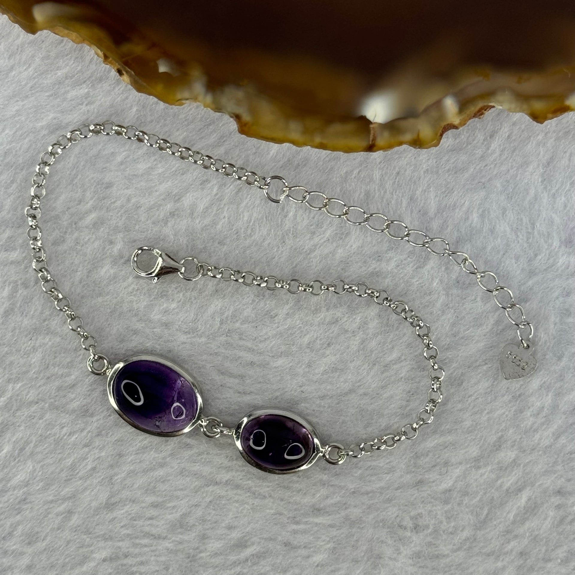 Above Average Natural Super 7 in S925 Sliver Bracelet 3.49g 11.0 by 8.2 by 5.2mm - Huangs Jadeite and Jewelry Pte Ltd