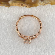 Natural Pink Morganite in S925 Sliver Rose Gold Color Bamboo Design Ring (Adjustable Size) 1.58g 6.8 by 5.1 by 3.5mm - Huangs Jadeite and Jewelry Pte Ltd