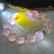 Natural Rose Quartz Beads with Amber Fortune Cat Charm Bracelet 56.85g 16.5cm 24.3 by 17.9 by 16.7mm Cat - 14.2mm 13 Beads - Huangs Jadeite and Jewelry Pte Ltd