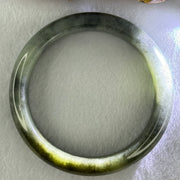 Type A Blueish Green Wuji Grey and Brown Patch Jadeite Bangle Internal Diameter 58.7mm by 73.24g 14.8 by 8.9mm (Very Slight Internal Lines and Very Slight External Roughs) - Huangs Jadeite and Jewelry Pte Ltd