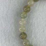 Natural Type A Light Green with Greyish Jadeite Beads Bracelet 15.27g 15cm 6.9mm 26 Beads - Huangs Jadeite and Jewelry Pte Ltd