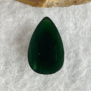 Type A Translucent Black Omphacite Jadeite Tear Drop Cabouchon Stone For Setting 0.87g 14.2 by 8.3 by 4.6mm - Huangs Jadeite and Jewelry Pte Ltd