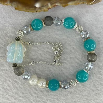 Mixed Crystal with Pearl Bracelet 18.90g 9.9 mm / 5 Beads 17.8 by 15.0 by 11.5 mm - Huangs Jadeite and Jewelry Pte Ltd