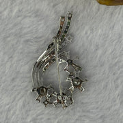 Type A Green Yellow Jadeite with Crystals in S925 Sliver Brooch 4.05g 3.6 by 1.5mm 3pcs - Huangs Jadeite and Jewelry Pte Ltd