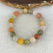 Above Average Grade Natural Muti Colour Rabbit Hair Rutilated Quartz Beads Bracelet 24.92g 16cm 9.8mm 20 Beads - Huangs Jadeite and Jewelry Pte Ltd