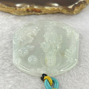 Type A Light Green to white Jadeite Guan Yin Pendent 32.29g 57.8 by 52.6 by 6.6mm - Huangs Jadeite and Jewelry Pte Ltd