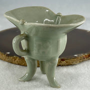 Light Blueish Green Porcelain Wine Cup Display 73.45g 86.3 by 54.0 by 65.2mm - Huangs Jadeite and Jewelry Pte Ltd