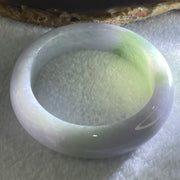 Type A Lavender with Green Jadeite Oval Bangle 60.46g Internal Diameter 56.2mm 13.6 by 8.7mm (Very Fine Internal Lines) - Huangs Jadeite and Jewelry Pte Ltd