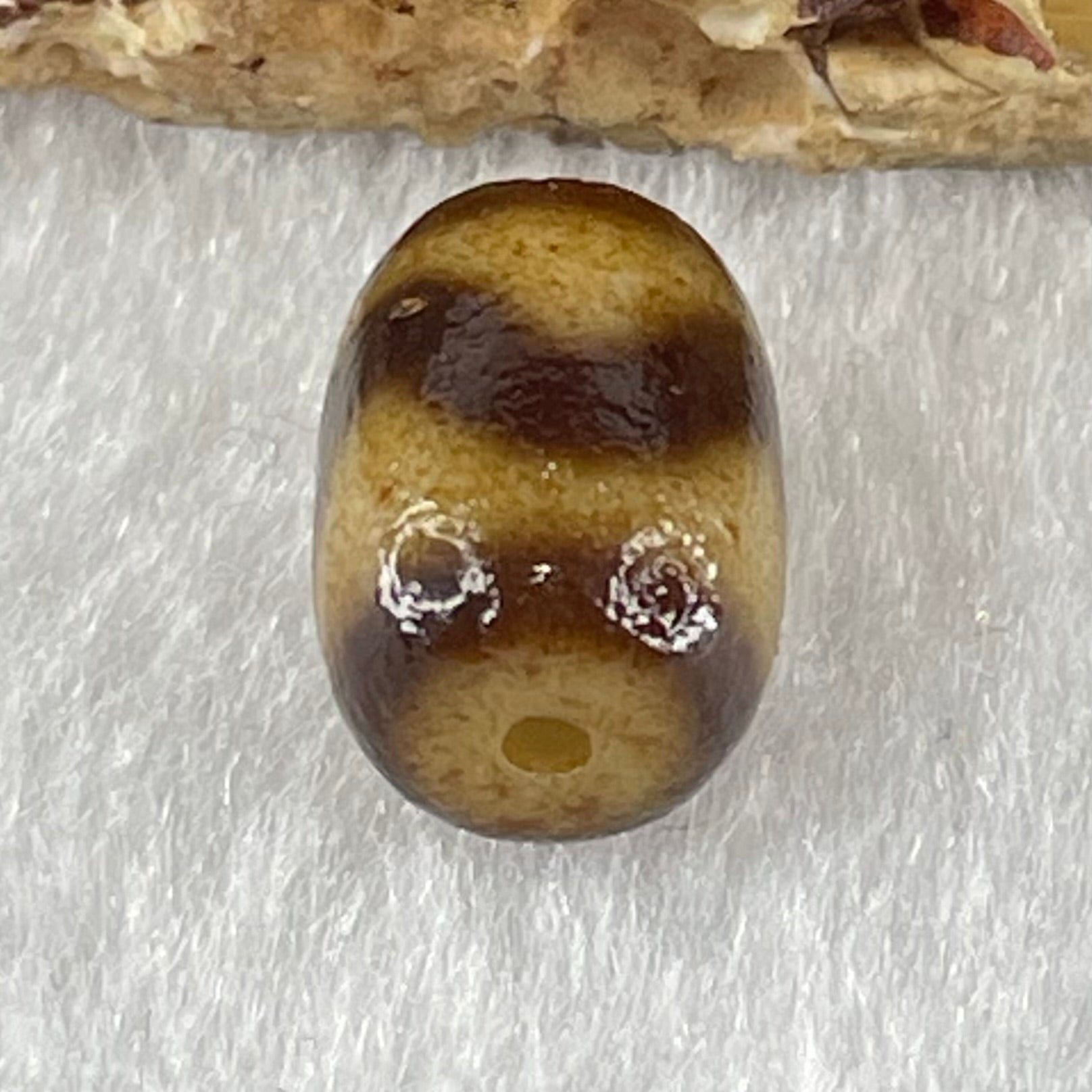 Natural Powerful Tibetan Old Oily Agate Tiger Tooth Daluo Dzi Bead Heavenly Master (Tian Zhu) 1.54g 12.1 by 8.7mm - Huangs Jadeite and Jewelry Pte Ltd