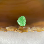 Type A Old Mine Full Green Jadeite Ruyi Charm Stone For Setting 0.44g 11.1 by 8.6 by 2.3mm - Huangs Jadeite and Jewelry Pte Ltd