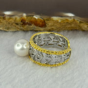 Natural Pearl in Sliver Gold Color Ring (Adjustable Size) 4.76g 8.4mm - Huangs Jadeite and Jewelry Pte Ltd