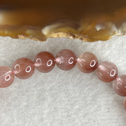 Natural Pinky Rabbit Hair Rutilated Quartz Beads Bracelet 13.81g 16.5cm 7.3mm 27 Beads - Huangs Jadeite and Jewelry Pte Ltd