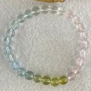 Very Very High Grade Transparent Natural Morganite Beryl Beads Bracelet 13.78g 16cm 7.3mm 27 Beads - Huangs Jadeite and Jewelry Pte Ltd