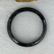 Type A Highly Translucent Black Grey Wuji Jadeite Baby Bangle 12.29g Internal Diameter 36.6mm 7.2 by 5.4mm - Huangs Jadeite and Jewelry Pte Ltd