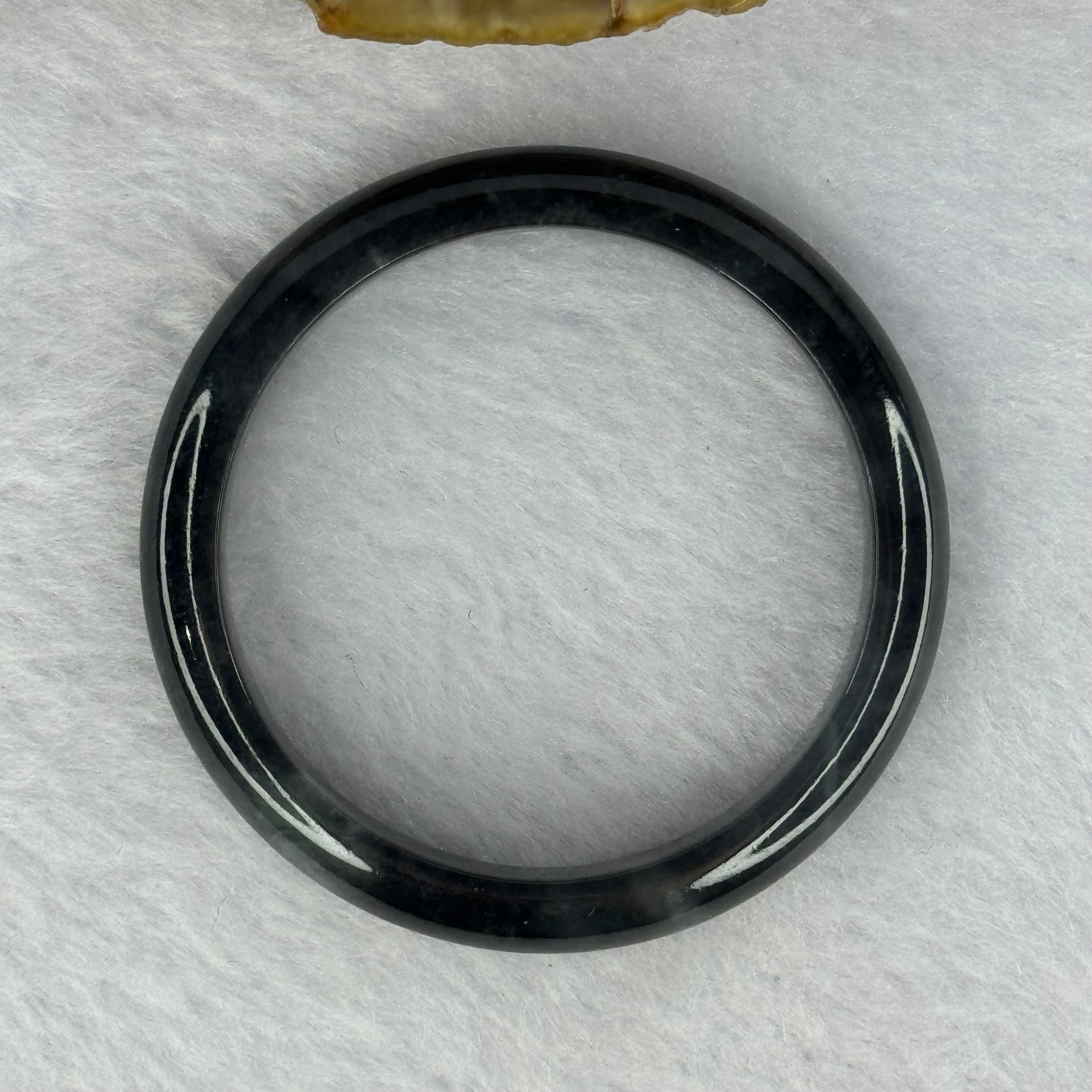 Type A Highly Translucent Black Grey Wuji Jadeite Baby Bangle 12.29g Internal Diameter 36.6mm 7.2 by 5.4mm - Huangs Jadeite and Jewelry Pte Ltd