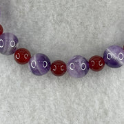Natural Dreamy Amethyst with Red Agate Beads Bracelet 14.79g 16cm 8.3mm Amethyst 14Beads - Red 6.0mm 14 Beads - Huangs Jadeite and Jewelry Pte Ltd