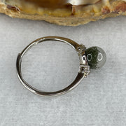 Good Grade Natural Green Phantom Quartz Ring in S925 Sliver 1.46g 6.6mm (Adjustable Size) - Huangs Jadeite and Jewelry Pte Ltd